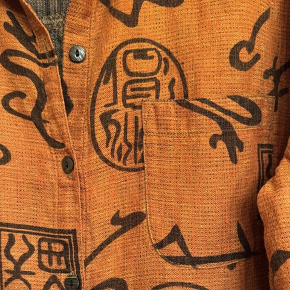 Chico's Women’s Shacket Top Rust and Black Design. 100% Linen! - Picture 3 of 16